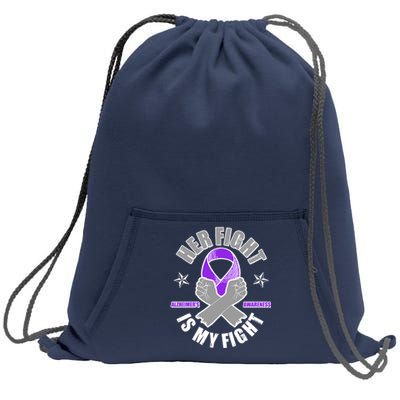 Her Fight Is My Fight Alzheimer's Awareness Sweatshirt Cinch Pack Bag