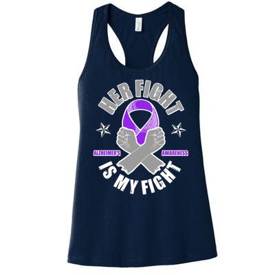 Her Fight Is My Fight Alzheimer's Awareness Women's Racerback Tank