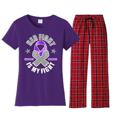 Her Fight Is My Fight Alzheimer's Awareness Women's Flannel Pajama Set