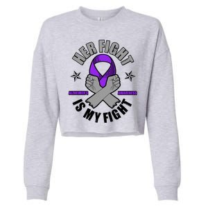 Her Fight Is My Fight Alzheimer's Awareness Cropped Pullover Crew