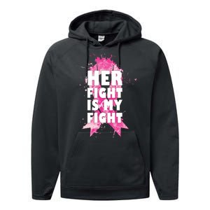 Her Fight Is My Fight Breast Cancer Performance Fleece Hoodie