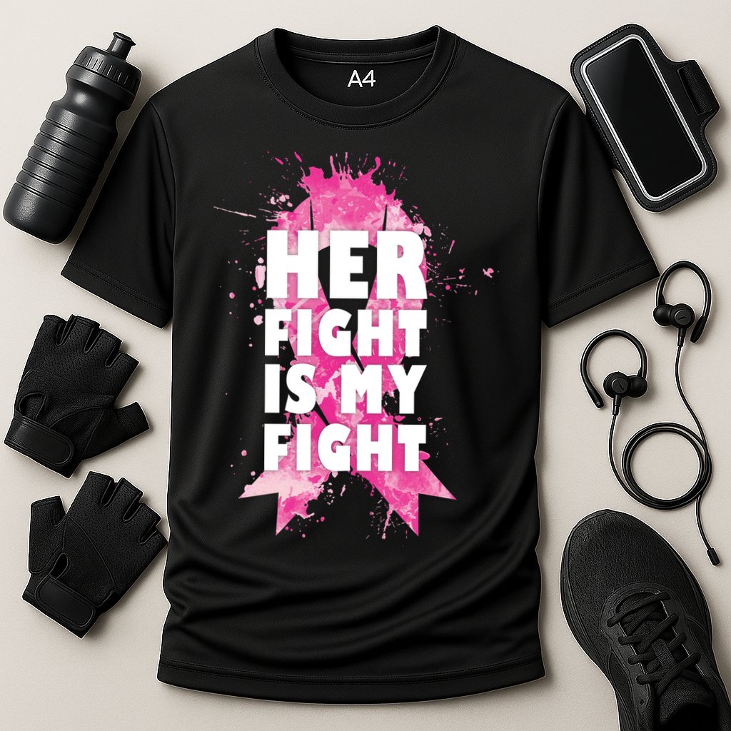 Her Fight Is My Fight Breast Cancer Cooling Performance Crew T-Shirt