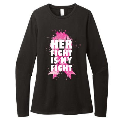 Her Fight Is My Fight Breast Cancer Womens CVC Long Sleeve Shirt