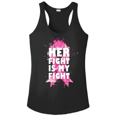 Her Fight Is My Fight Breast Cancer Ladies PosiCharge Competitor Racerback Tank