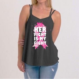 Her Fight Is My Fight Breast Cancer Women's Strappy Tank