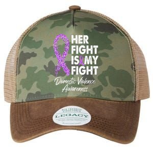 Her Fight is My Fight Domestic Violence Awareness Purple Ribbon Legacy Tie Dye Trucker Hat