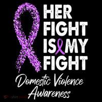 Her Fight is My Fight Domestic Violence Awareness Purple Ribbon Backpack