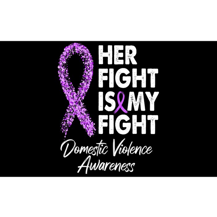 Her Fight is My Fight Domestic Violence Awareness Purple Ribbon Bumper Sticker