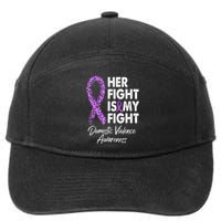 Her Fight is My Fight Domestic Violence Awareness Purple Ribbon 7-Panel Snapback Hat