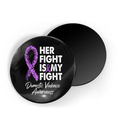 Her Fight is My Fight Domestic Violence Awareness Purple Ribbon Magnet