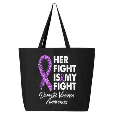 Her Fight is My Fight Domestic Violence Awareness Purple Ribbon 25L Jumbo Tote