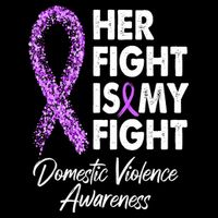 Her Fight is My Fight Domestic Violence Awareness Purple Ribbon Baby Bodysuit