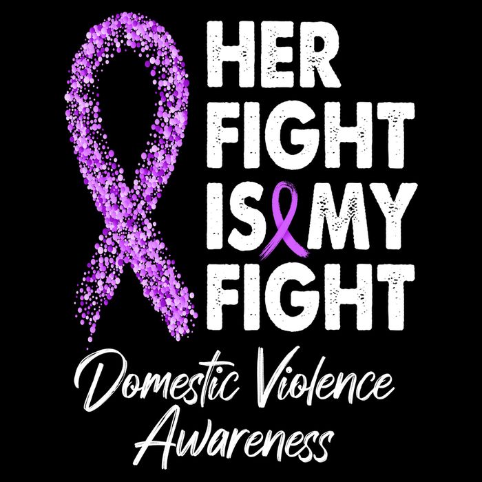 Her Fight is My Fight Domestic Violence Awareness Purple Ribbon Baby Bodysuit