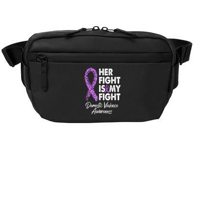 Her Fight is My Fight Domestic Violence Awareness Purple Ribbon Crossbody Pack