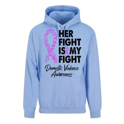 Her Fight is My Fight Domestic Violence Awareness Purple Ribbon Unisex Surf Hoodie