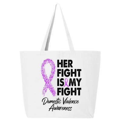 Her Fight is My Fight Domestic Violence Awareness Purple Ribbon 25L Jumbo Tote