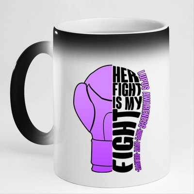 Her Fight is My Fight Lupus Awareness 11oz Black Color Changing Mug