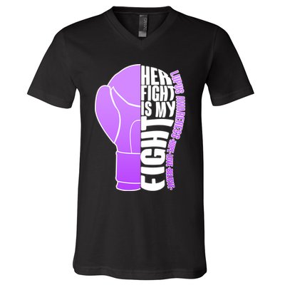 Her Fight is My Fight Lupus Awareness V-Neck T-Shirt
