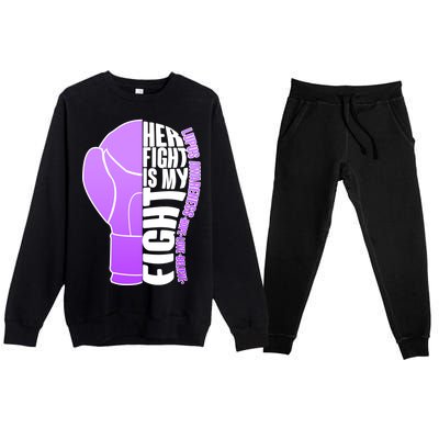 Her Fight is My Fight Lupus Awareness Premium Crewneck Sweatsuit Set