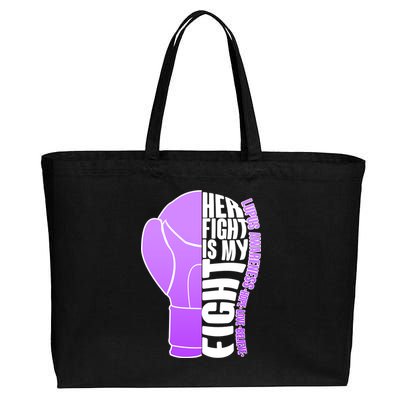 Her Fight is My Fight Lupus Awareness Cotton Canvas Jumbo Tote