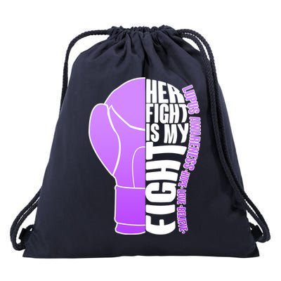 Her Fight is My Fight Lupus Awareness Drawstring Bag