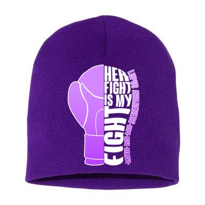 Her Fight is My Fight Lupus Awareness Short Acrylic Beanie
