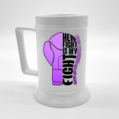 Her Fight is My Fight Lupus Awareness Beer Stein