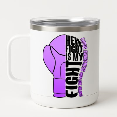 Her Fight is My Fight Lupus Awareness 12 oz Stainless Steel Tumbler Cup