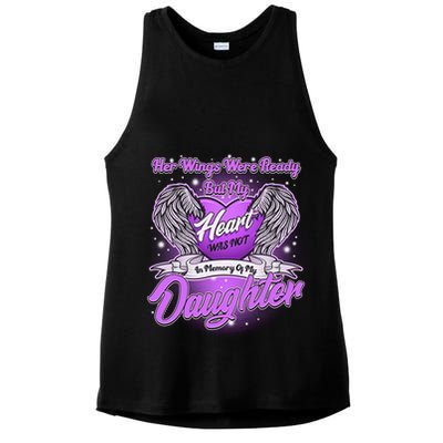 Her Wings Were Ready But My Heart Was Not In Memory of My Daughter Ladies PosiCharge Tri-Blend Wicking Tank