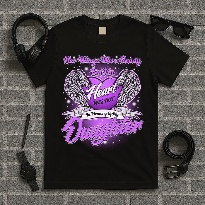 Her Wings Were Ready But My Heart Was Not In Memory of My Daughter T-Shirt