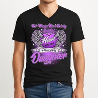 Her Wings Were Ready But My Heart Was Not In Memory of My Daughter V-Neck T-Shirt