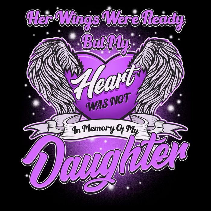 Her Wings Were Ready But My Heart Was Not In Memory of My Daughter Drawstring Bag