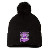 Her Wings Were Ready But My Heart Was Not In Memory of My Daughter Pom Pom 12in Knit Beanie