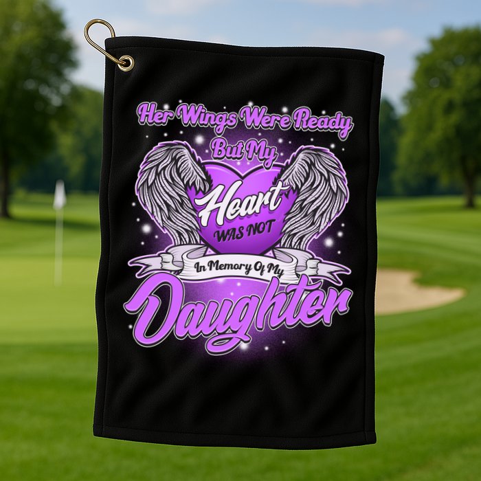 Her Wings Were Ready But My Heart Was Not In Memory of My Daughter Golf Towel