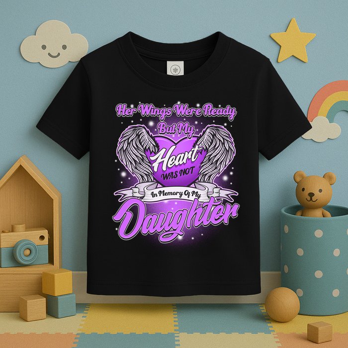 Her Wings Were Ready But My Heart Was Not In Memory of My Daughter Toddler T-Shirt