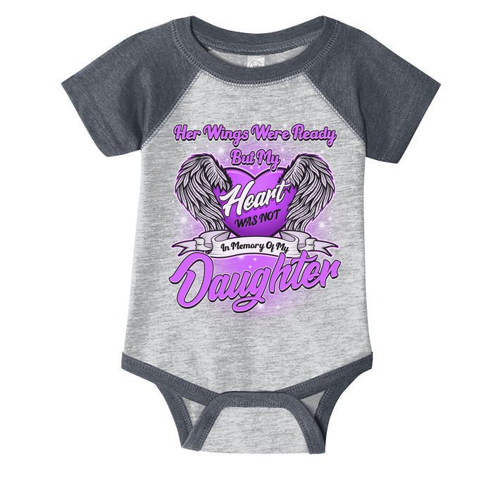 Her Wings Were Ready But My Heart Was Not In Memory of My Daughter Infant Baby Jersey Bodysuit