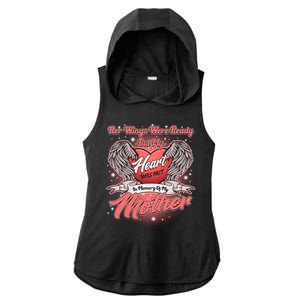 Her Wings Were Ready But My Heart Was Not In Memory Of My Mother Ladies PosiCharge Tri-Blend Wicking Draft Hoodie Tank