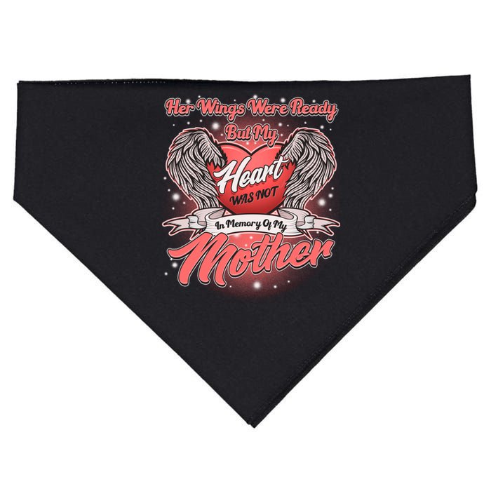 Her Wings Were Ready But My Heart Was Not In Memory Of My Mother USA-Made Doggie Bandana