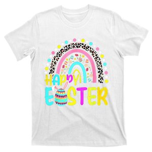 Happy Easter Rainbow Bunny Rabbit Egg Hunting Basket Easter T-Shirt