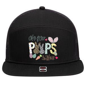 Happy Easter, Retro Easter, Oh For Poops Sake 7 Panel Mesh Trucker Snapback Hat