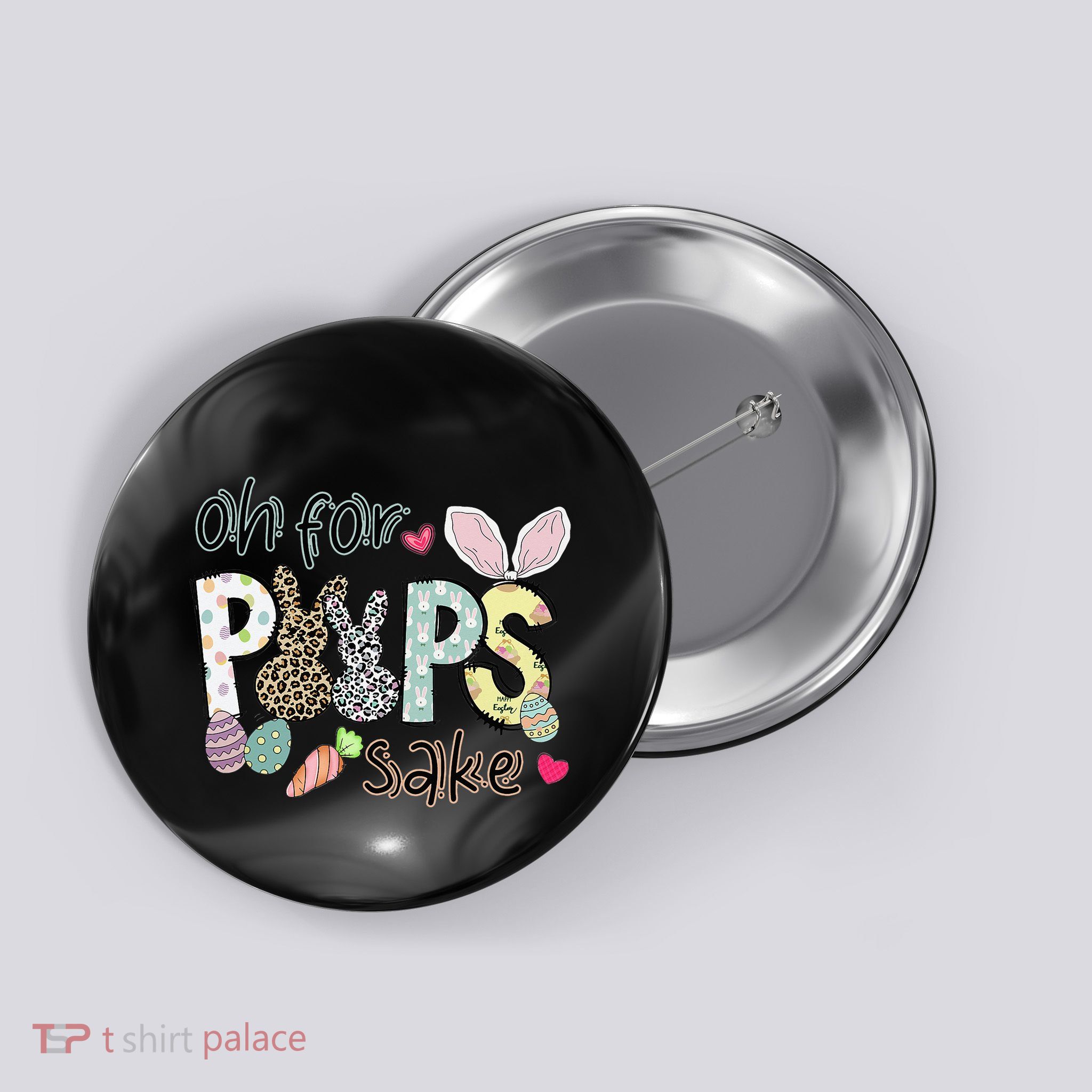 Happy Easter, Retro Easter, Oh For Poops Sake Button