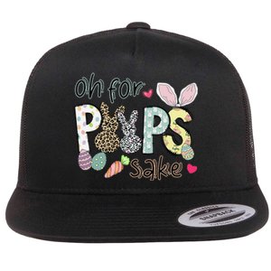 Happy Easter, Retro Easter, Oh For Poops Sake Flat Bill Trucker Hat