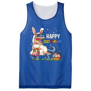 Happy Easter Raws Dinosaur Tgiftrex Funny Cute Bunny Ear Eggs Gift Mesh Reversible Basketball Jersey Tank