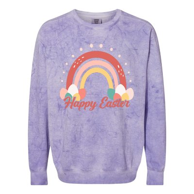 Happy Easter Rainbow Holiday Colorblast Crewneck Sweatshirt