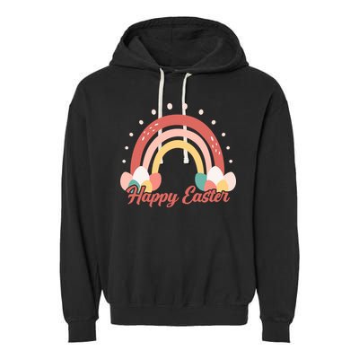 Happy Easter Rainbow Holiday Garment-Dyed Fleece Hoodie