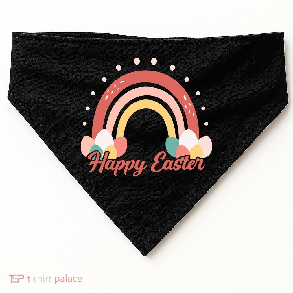 Happy Easter Rainbow Holiday USA-Made Doggie Bandana