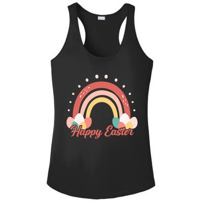 Happy Easter Rainbow Holiday Ladies PosiCharge Competitor Racerback Tank