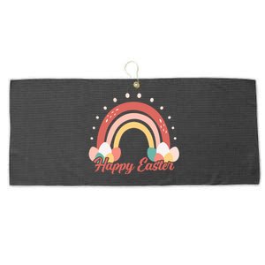 Happy Easter Rainbow Holiday Large Microfiber Waffle Golf Towel