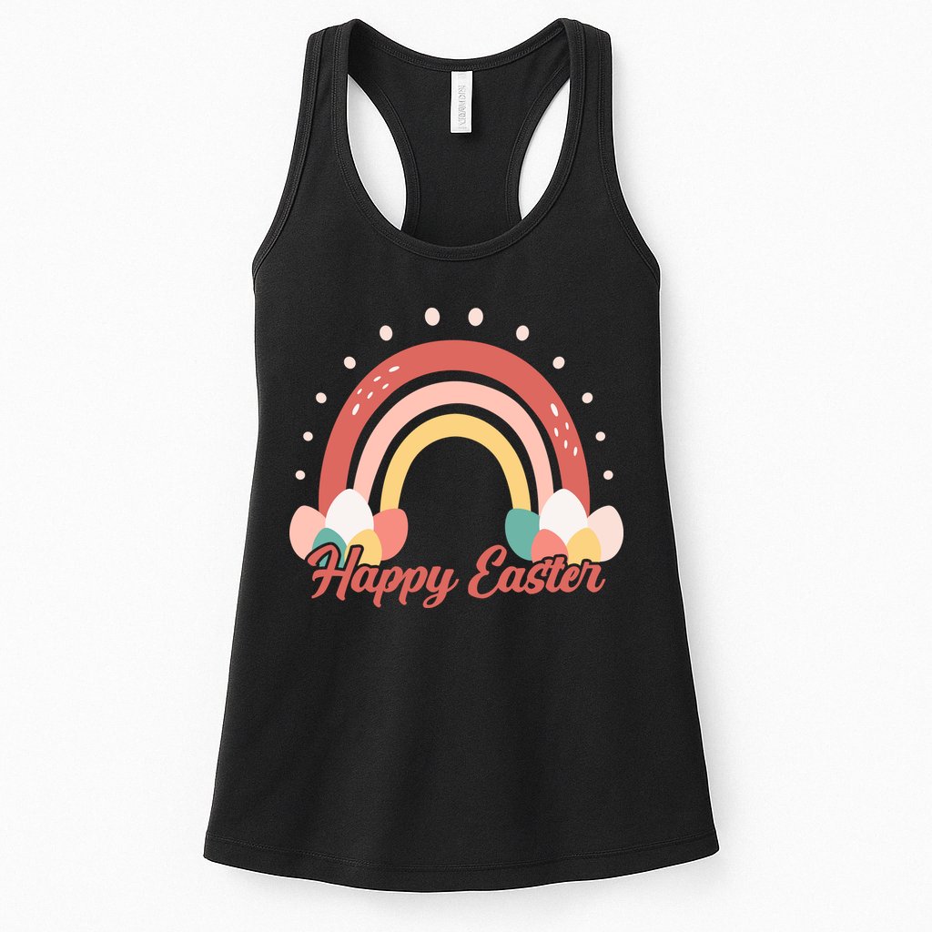 Happy Easter Rainbow Holiday Womens Tank Top