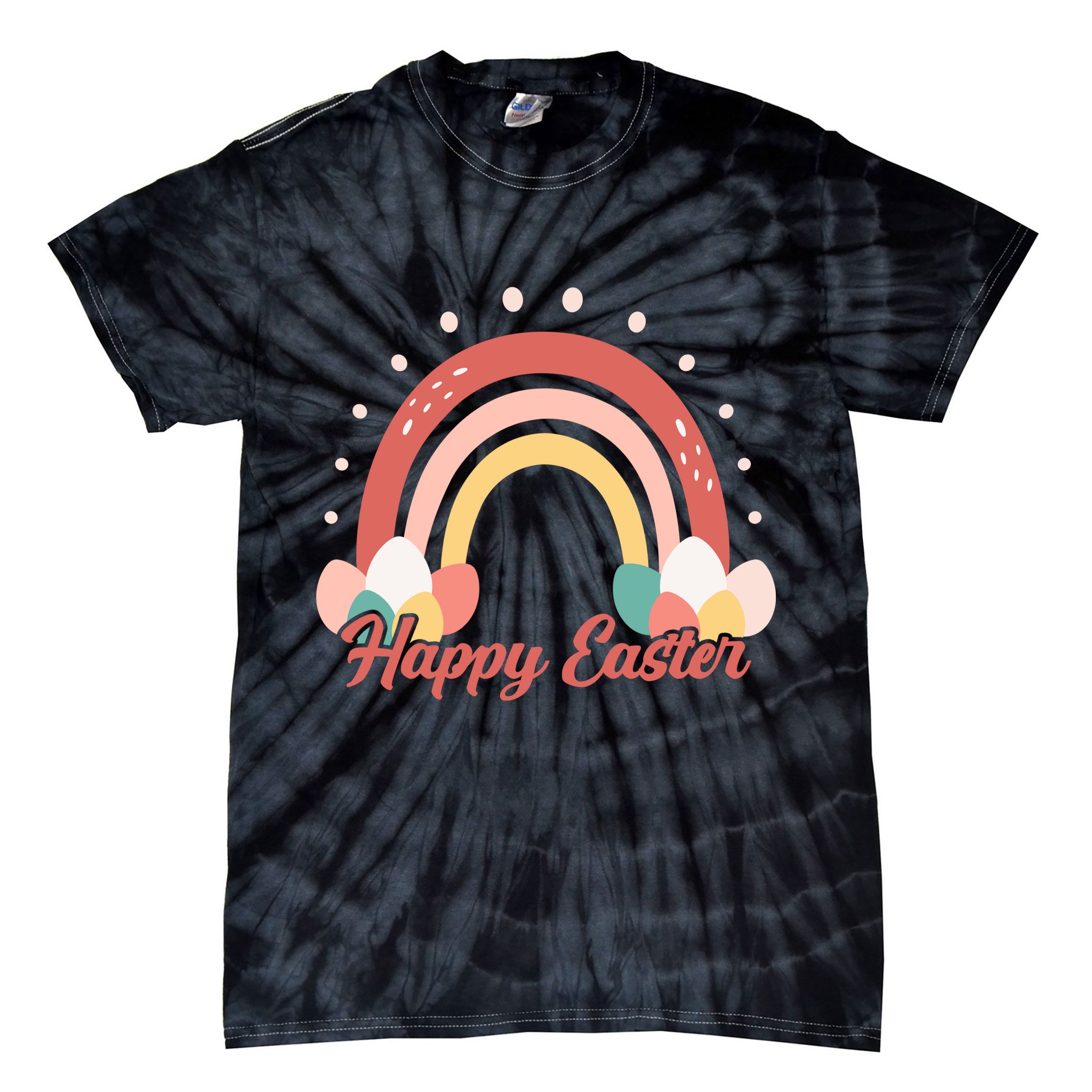 Happy Easter Rainbow Holiday Tie-Dye T-Shirt